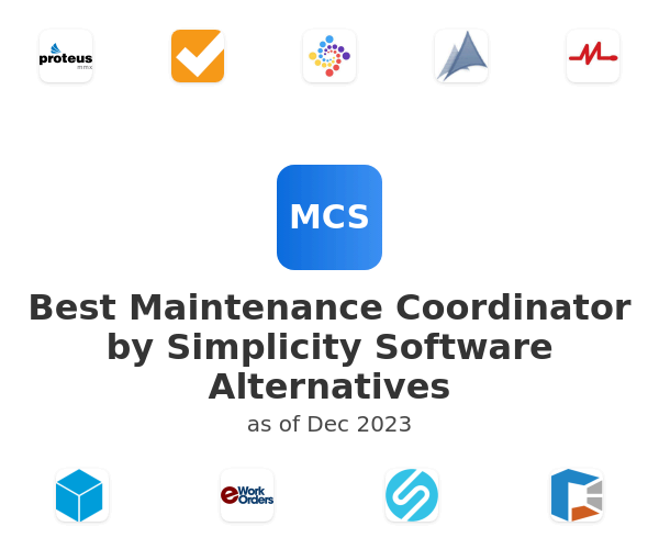 Best Maintenance Coordinator by Simplicity Software Alternatives