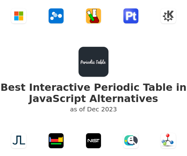 Best Interactive Periodic Table in JavaScript Alternatives