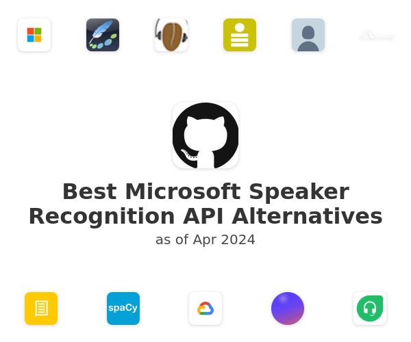 Best Microsoft Speaker Recognition API Alternatives