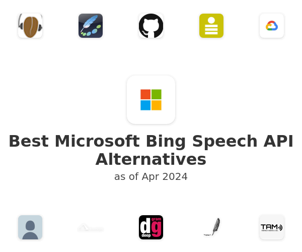 Best Microsoft Bing Speech API Alternatives