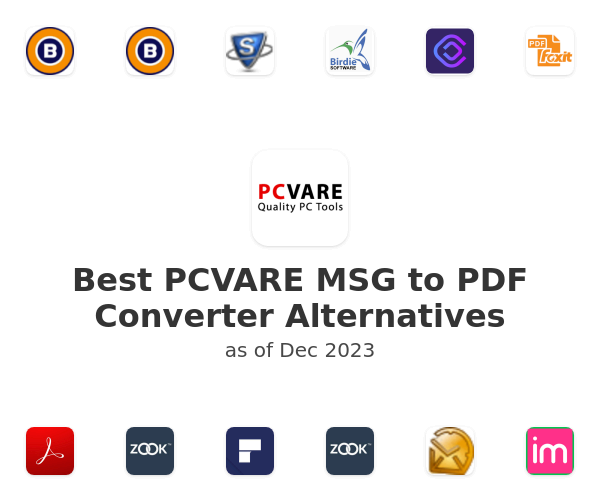 Best PCVARE MSG to PDF Converter Alternatives