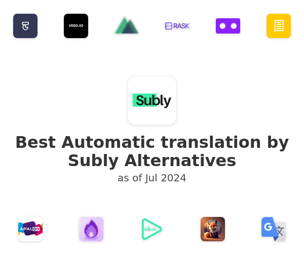 Best Automatic translation by Subly Alternatives