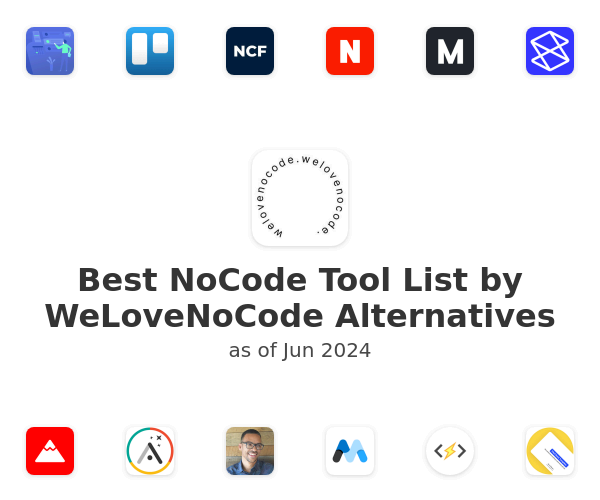 Best NoCode Tool List by WeLoveNoCode Alternatives