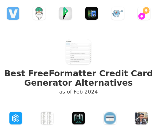 Best FreeFormatter Credit Card Generator Alternatives