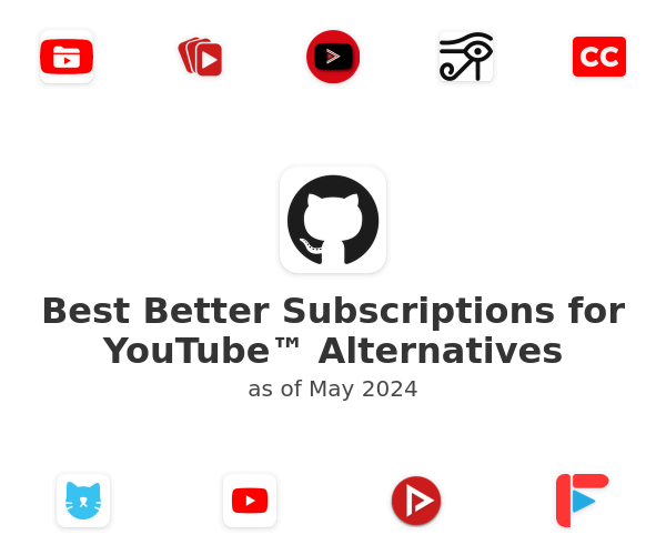 Best Better Subscriptions for YouTube™ Alternatives