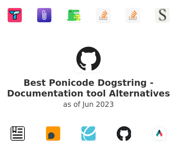 Best Ponicode Dogstring - Documentation tool Alternatives