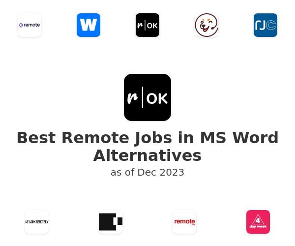 Best Remote Jobs in MS Word Alternatives