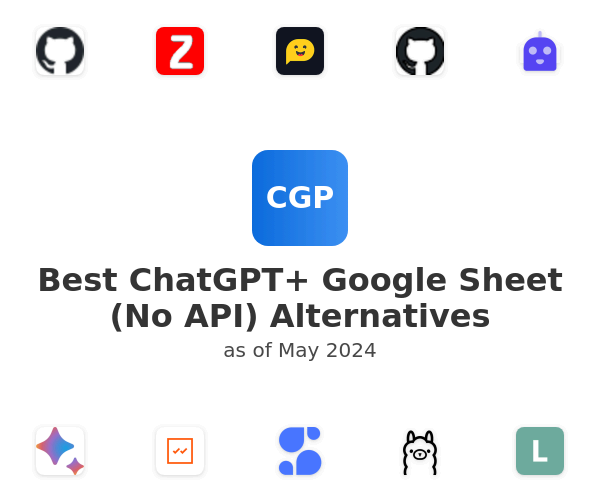 Best ChatGPT+ Google Sheet (No API) Alternatives