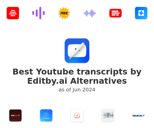 Best Youtube transcripts by Editby.ai Alternatives