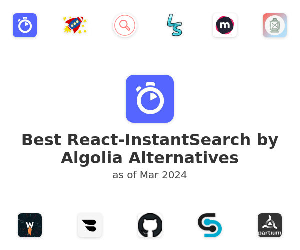 Best React-InstantSearch by Algolia Alternatives
