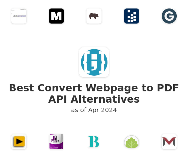 Best Convert Webpage to PDF API Alternatives
