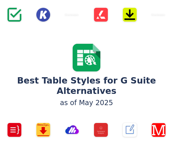 Best Table Styles for G Suite Alternatives