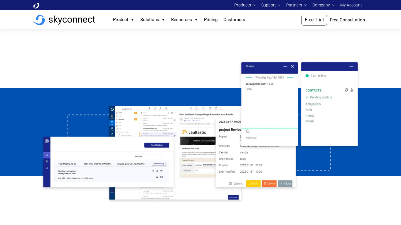 MithiSkyConnect Landing page