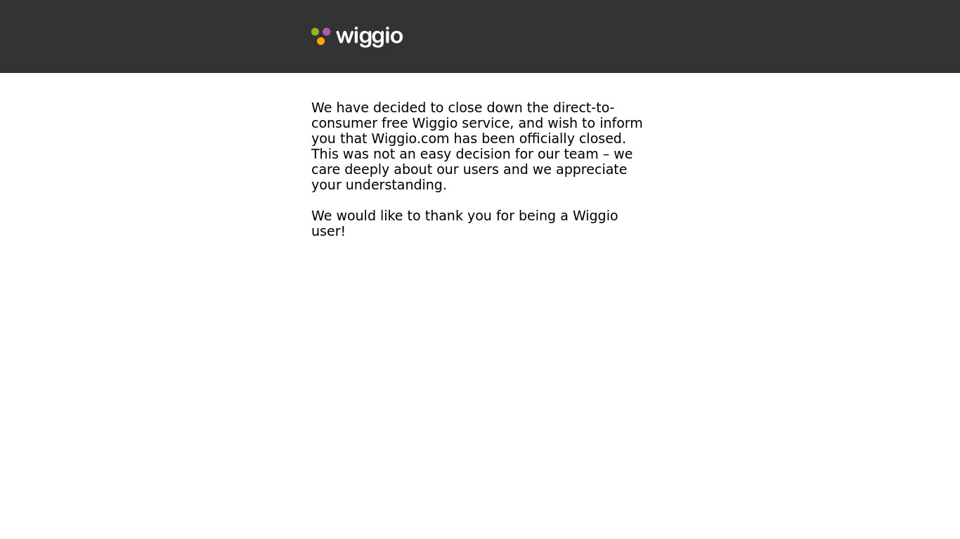 Wiggio.com Landing page