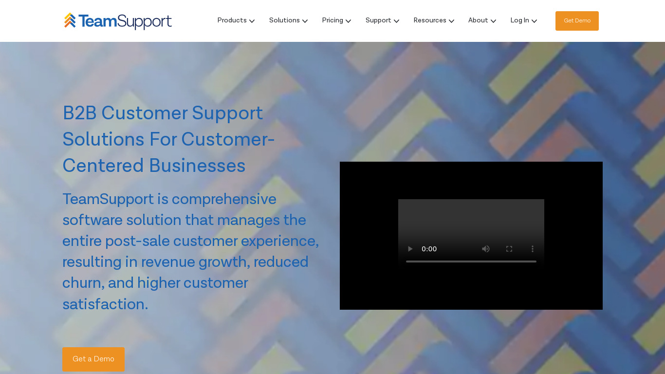 TeamSupport Landing page