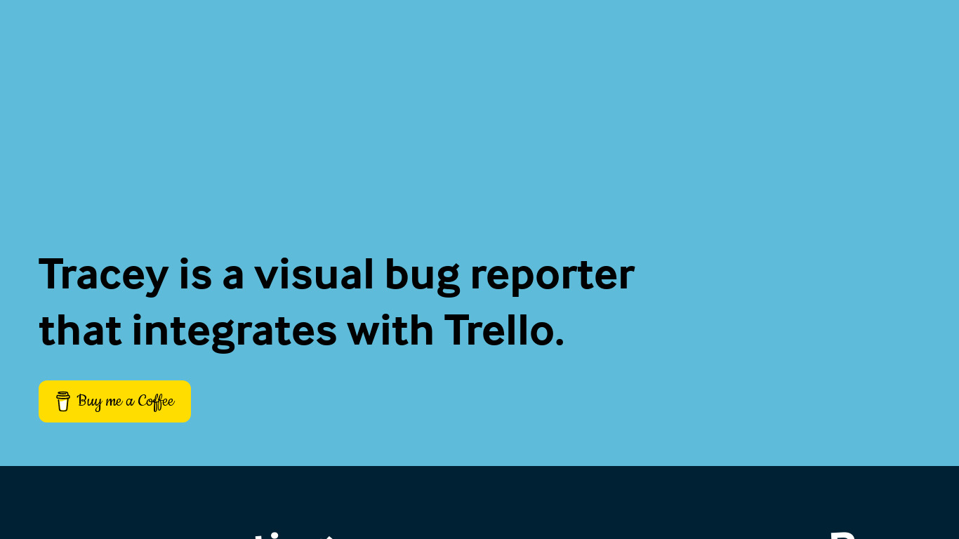 Tracey Bug Cop Landing page