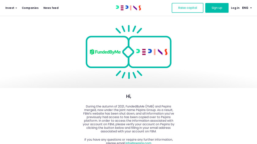 FundedByMe Landing Page
