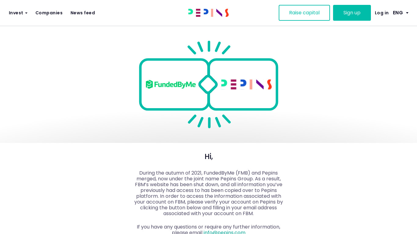 FundedByMe Landing page