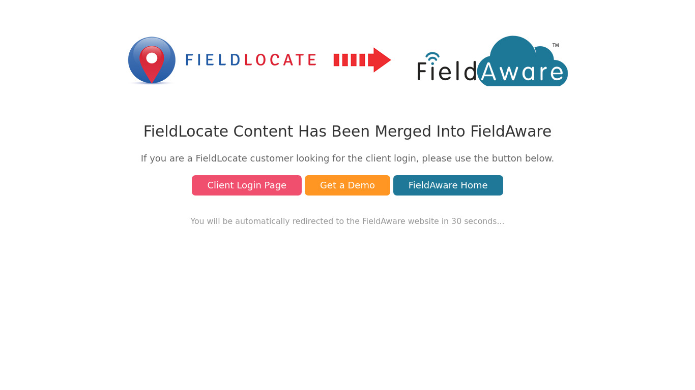 FieldLocate Landing page