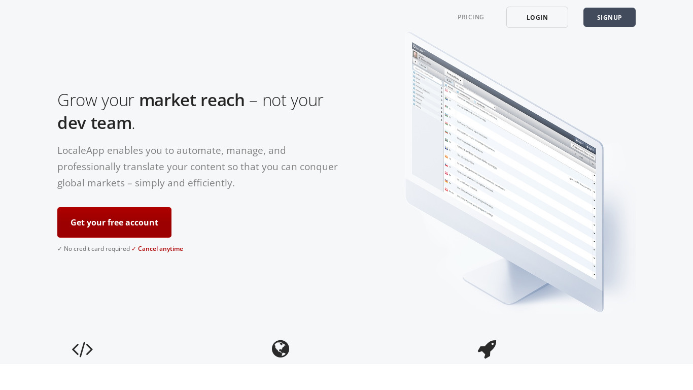Locale Landing page
