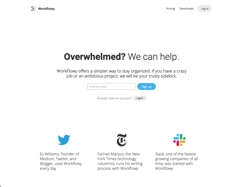 Workflowy Landing Page