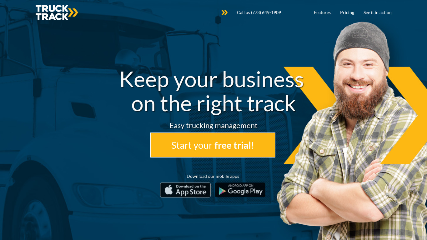 trucktrack.co Landing page
