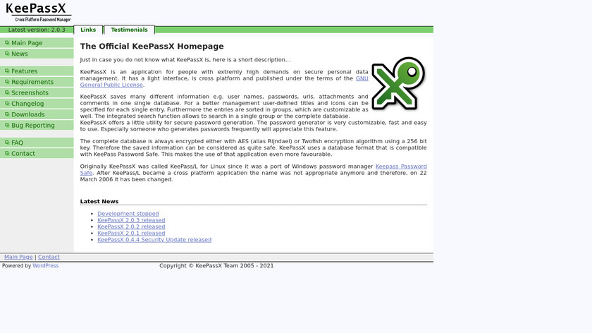 KeePassX Landing Page