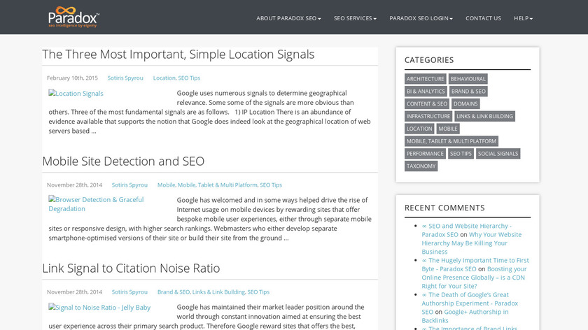 Paradox SEO Landing Page
