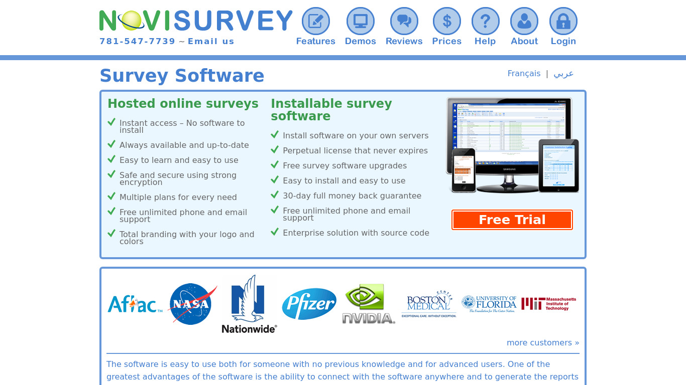 Novi Survey Landing page