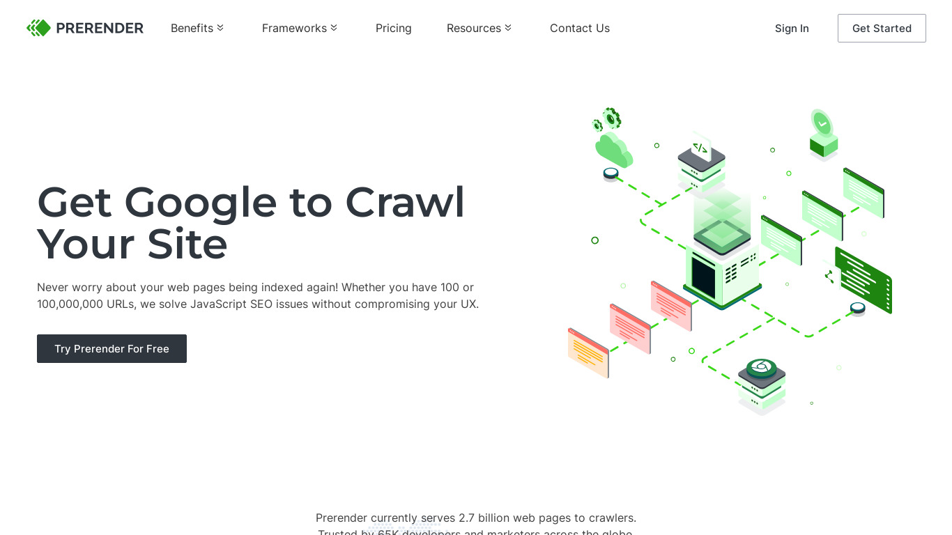 Prerender Landing page