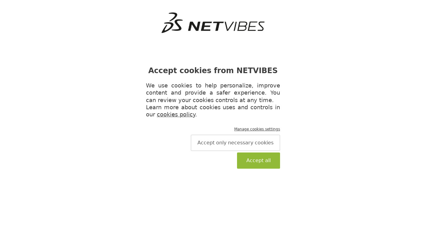 Netvibes Landing page