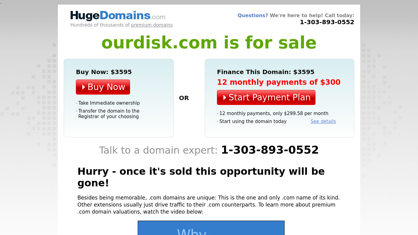 OurDisk Landing page