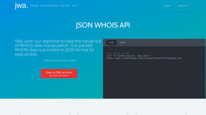 JSON WHOIS API image