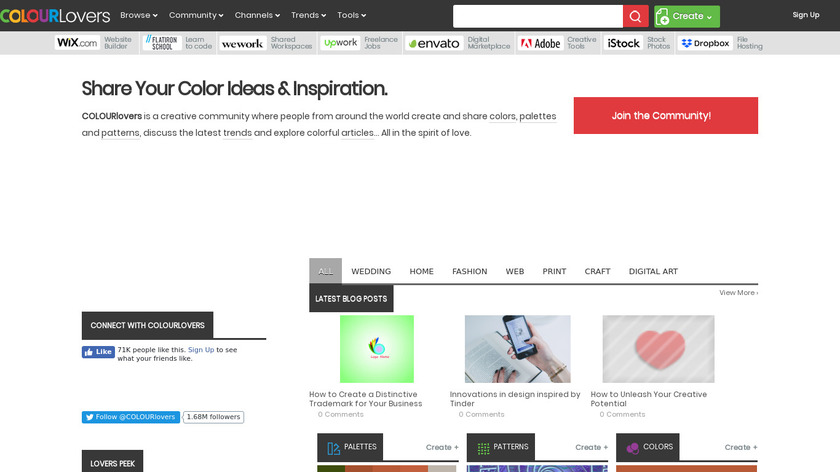 COLOURlovers Landing Page