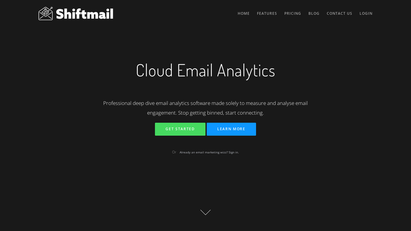 shiftmail Landing page