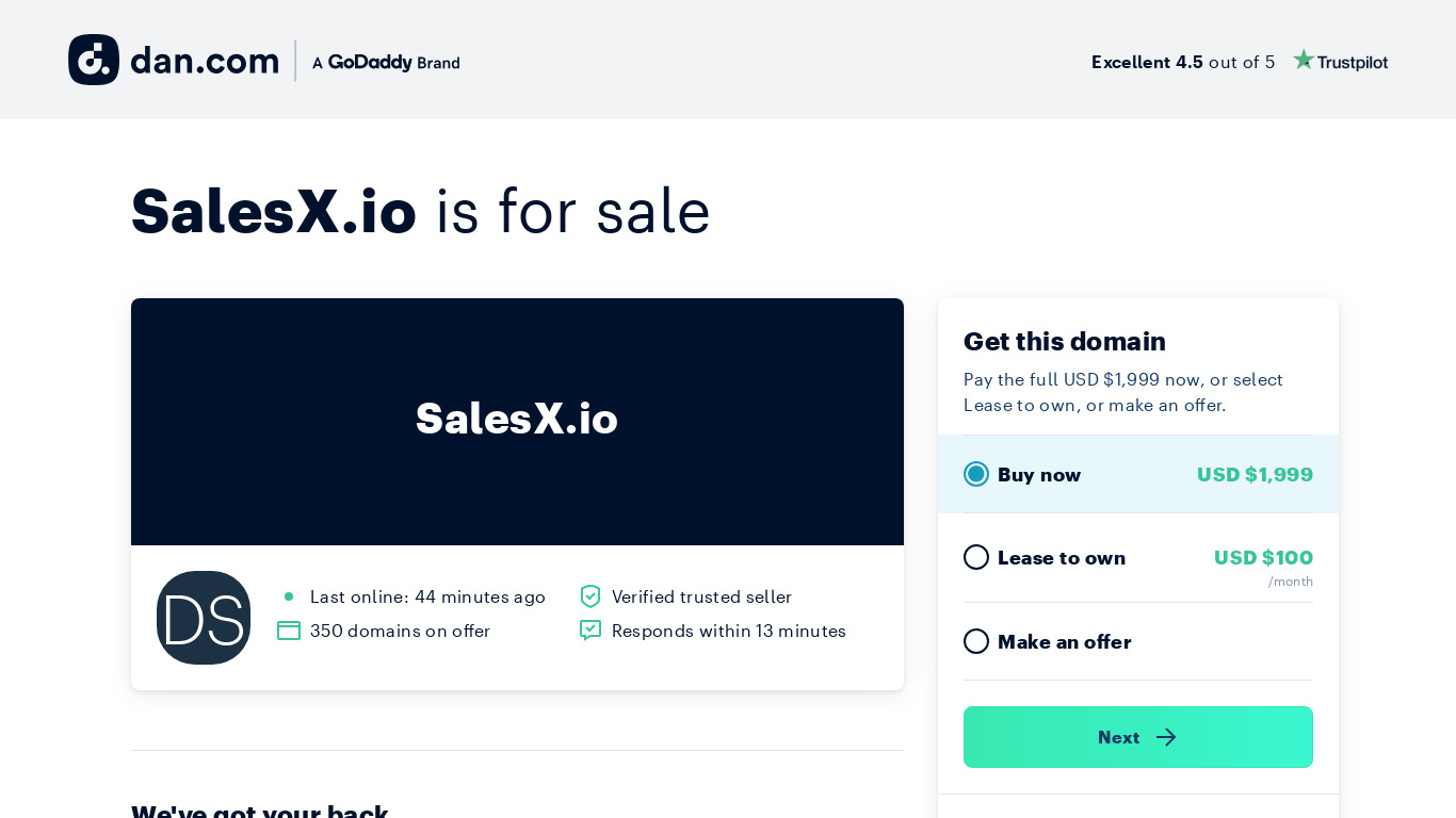 SalesX.io Landing page