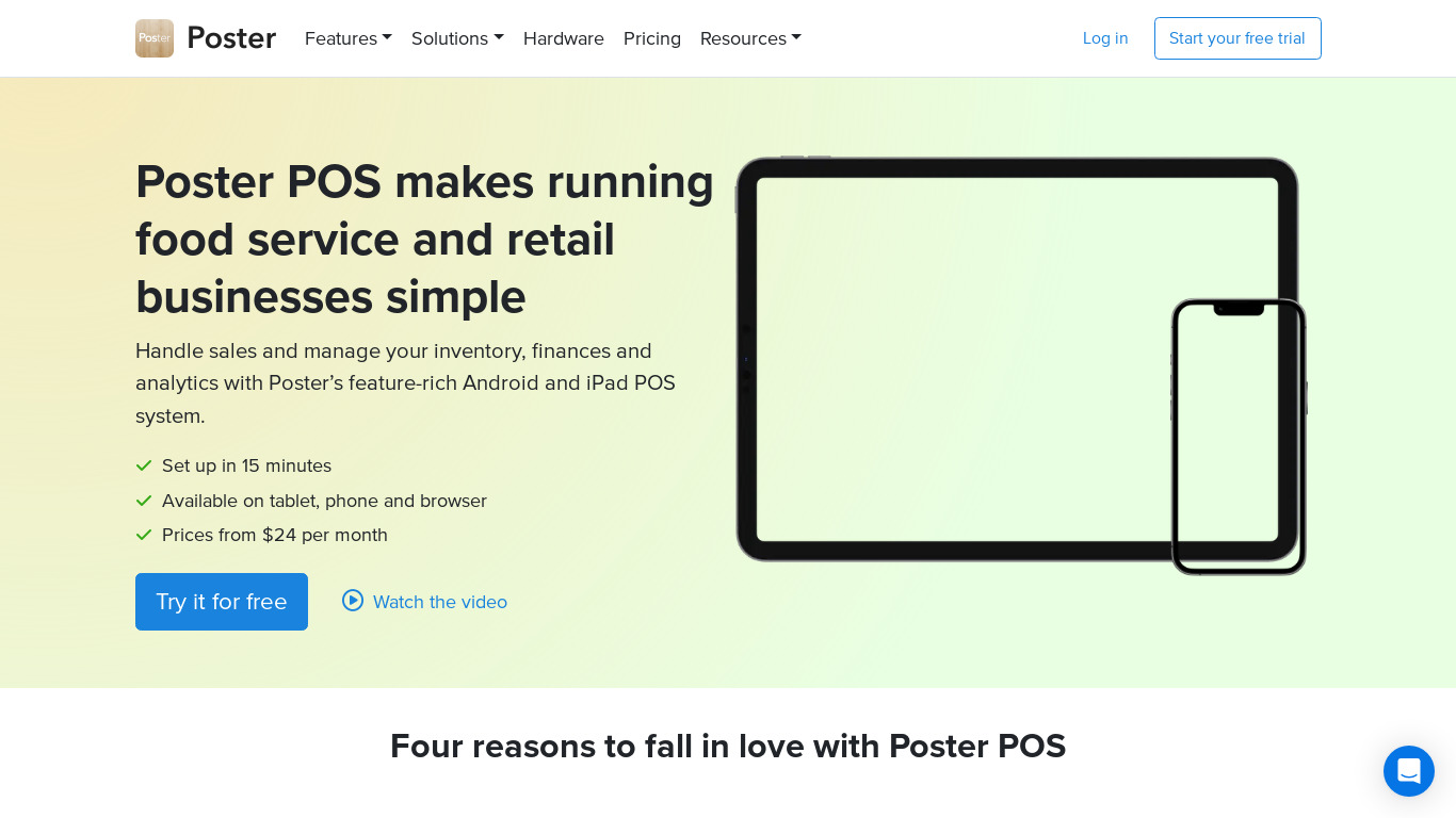 Poster POS Landing page