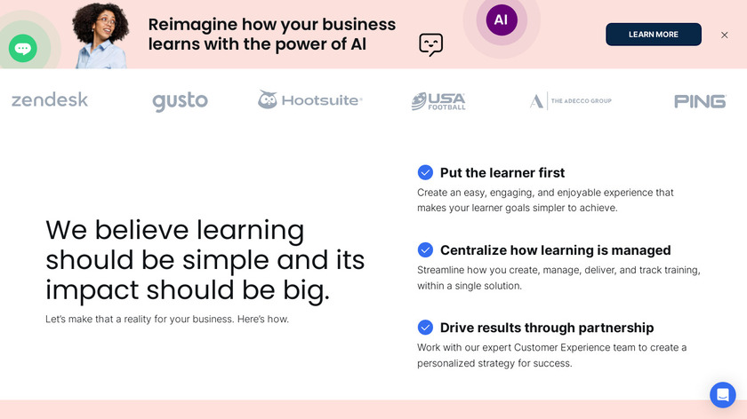 LearnUpon Landing Page