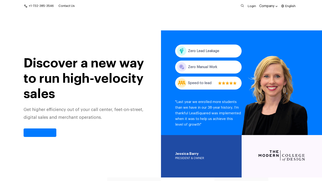 LeadSquared Landing page