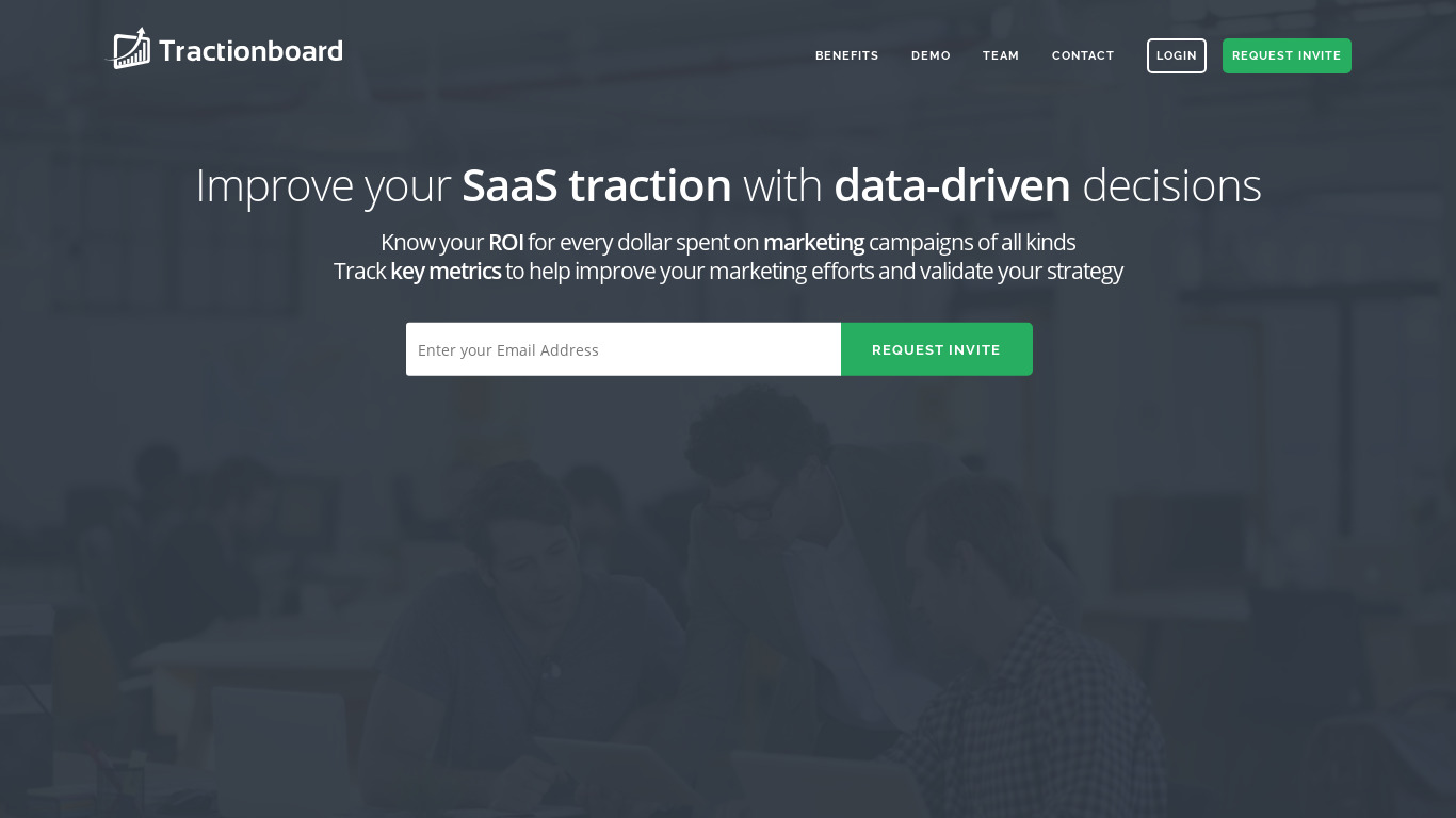 Tractionboard.io Landing page