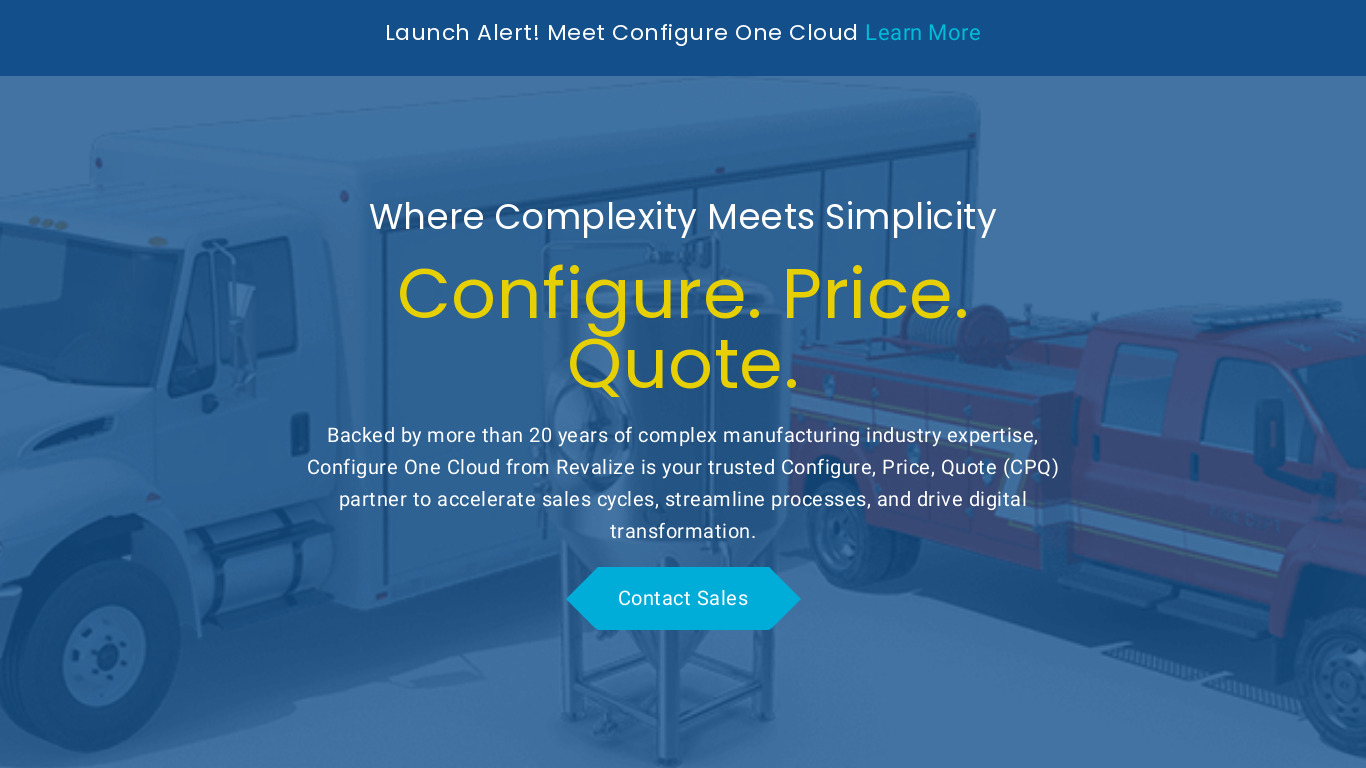 Configure One Landing page