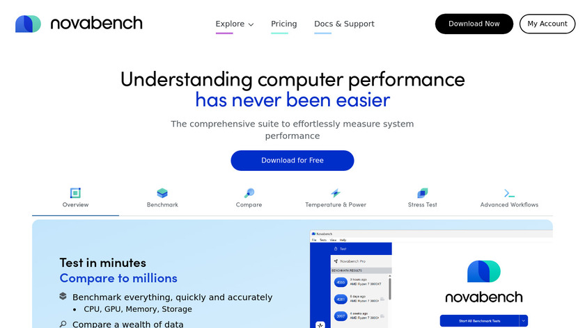 Novabench Landing Page