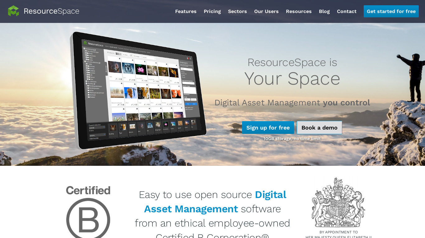 ResourceSpace Landing page