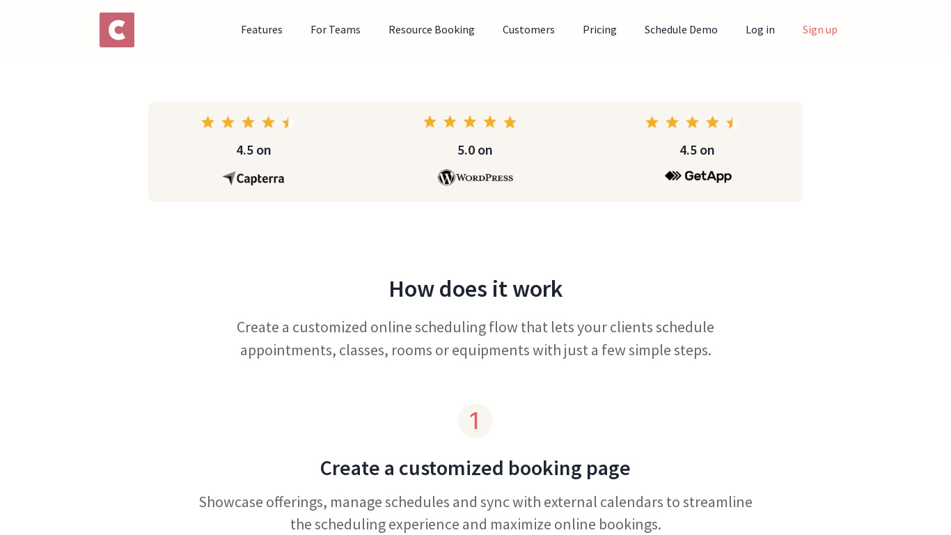 CozyCal Landing page