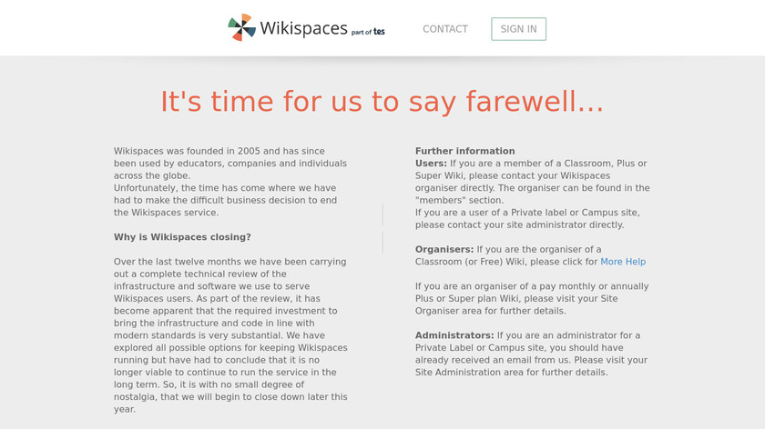 Wikispaces Landing Page