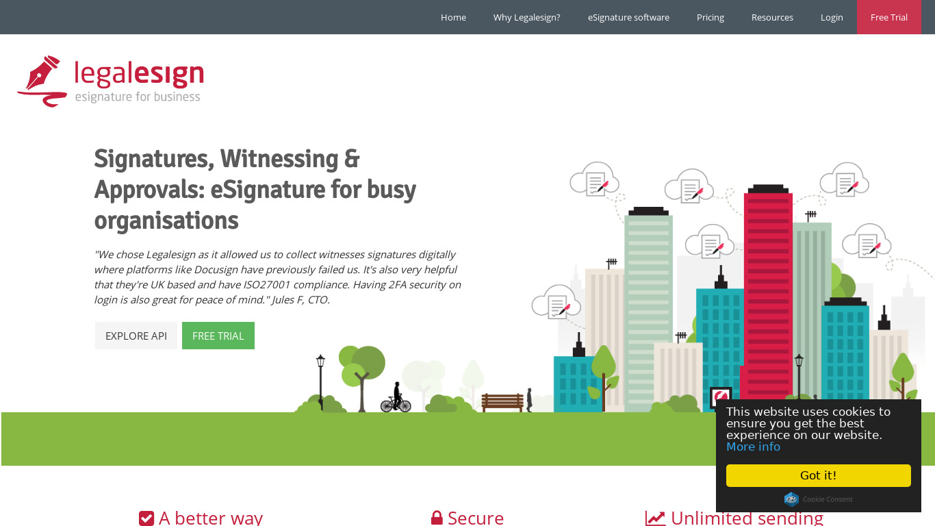 Legalesign Landing page