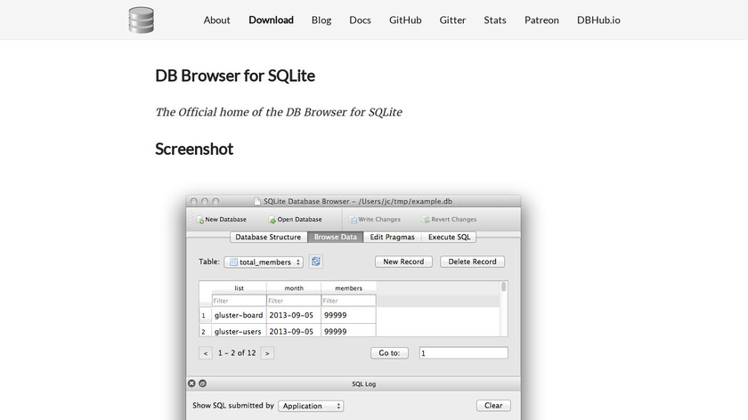 DB Browser for SQLite Landing Page