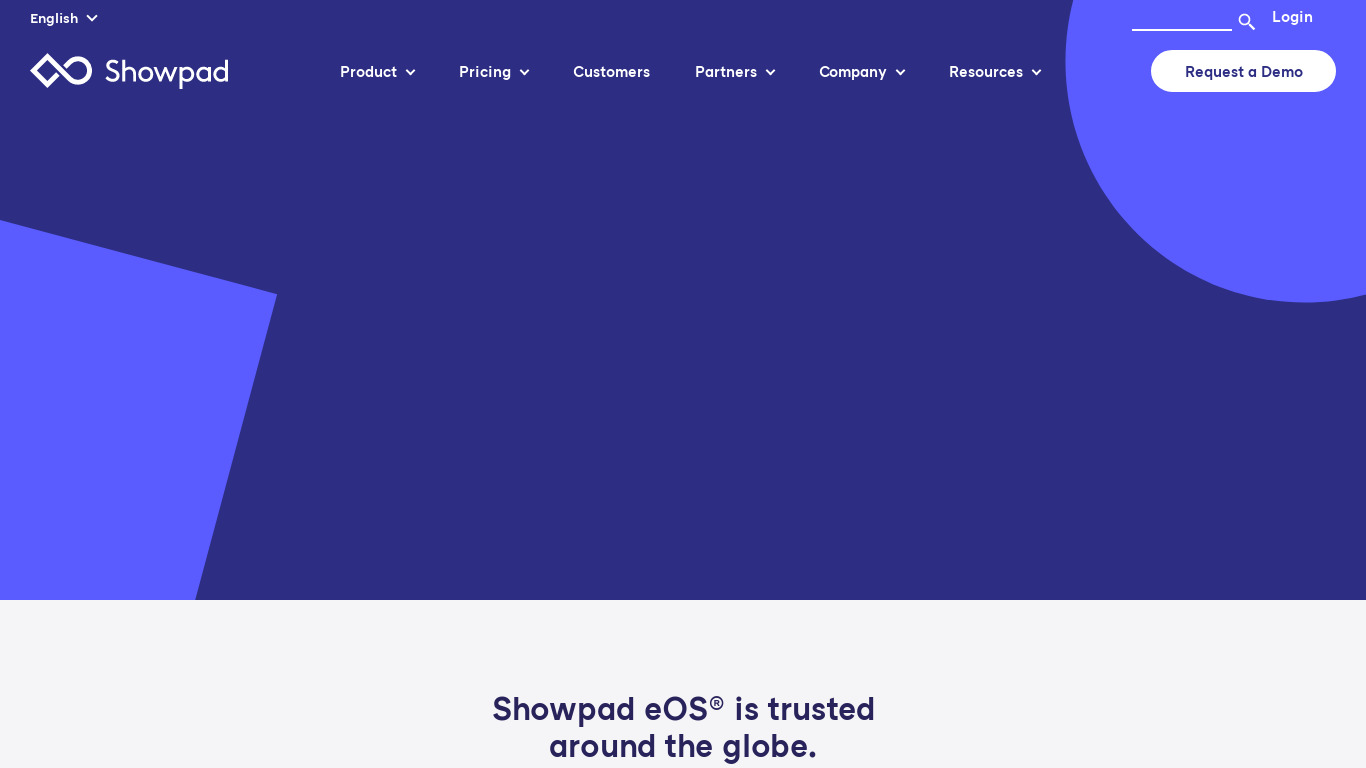 Showpad Landing page