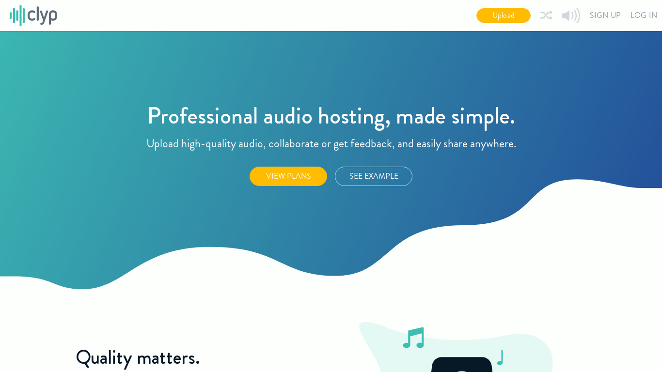 Clyp Landing page