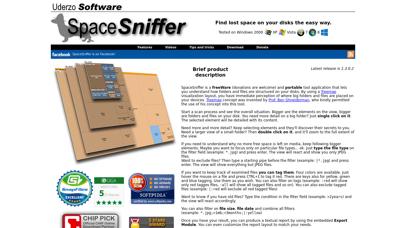 SpaceSniffer Landing page